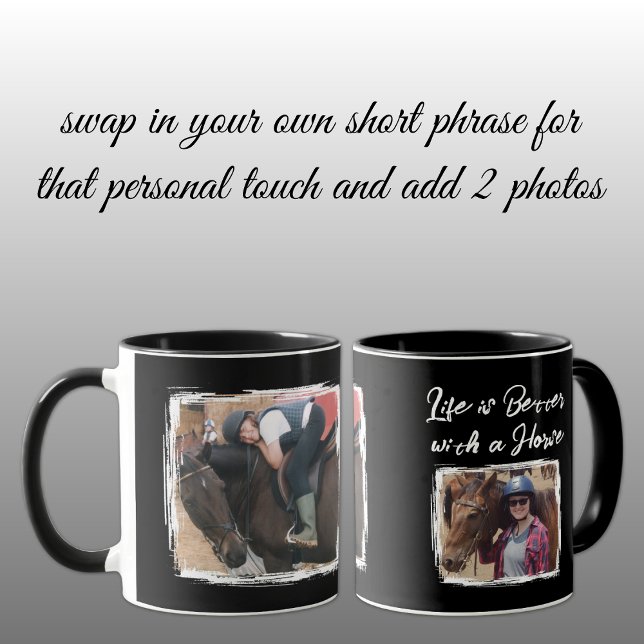 Horse lover 2 photo white black mug (Creator Uploaded)