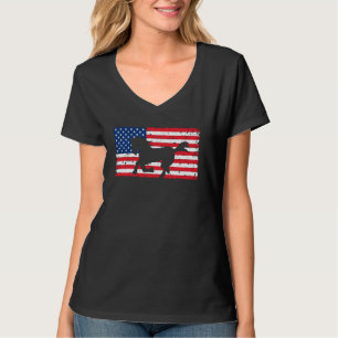 Horse Lover American Flag July 4th USA Patriotic H T-Shirt
