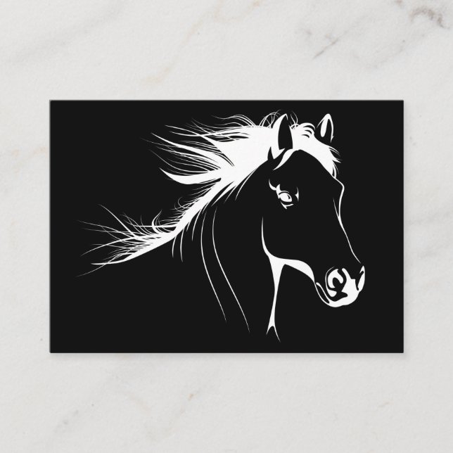 Horse Lover Beautiful Horse Sketch Business Card (Front)