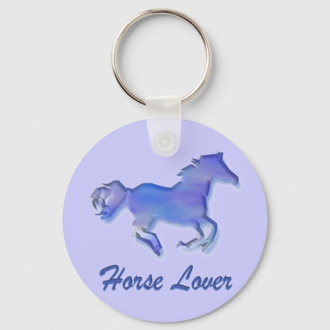Horse Lover Blue Key Ring (Front)