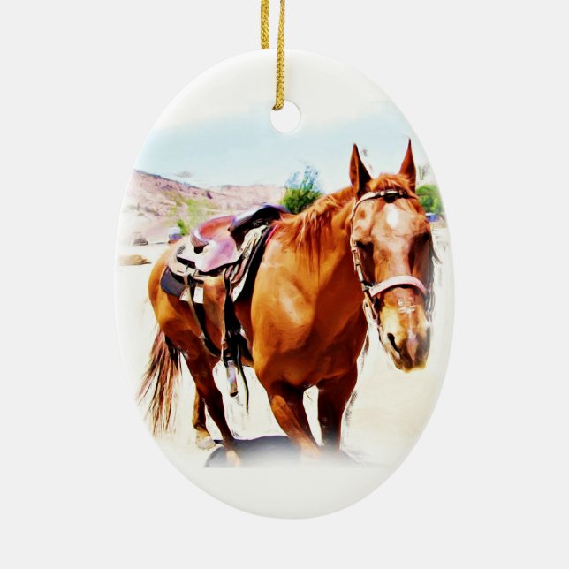 Horse Lover_ Ceramic Tree Decoration (Back)