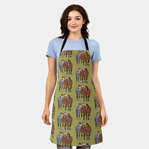 Horse Lover Christmas Animal Farm Animal Lover Apron