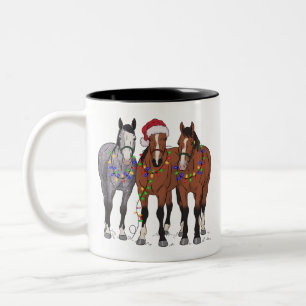 Horse Lover Christmas Animal Farm Animal Lover Two-Tone Coffee Mug