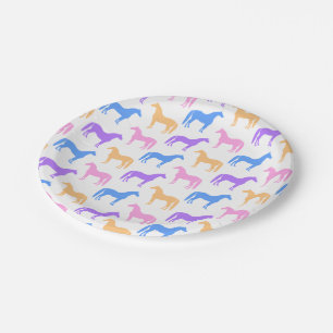 Horse Lover Colorful Equestrian Rider Paper Plate
