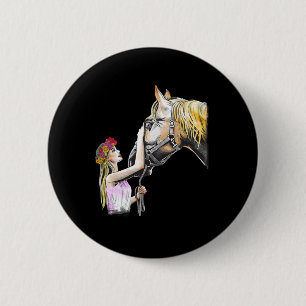 Horse Lover Cowgirl Rodeo Horseback Riding Equestr 6 Cm Round Badge