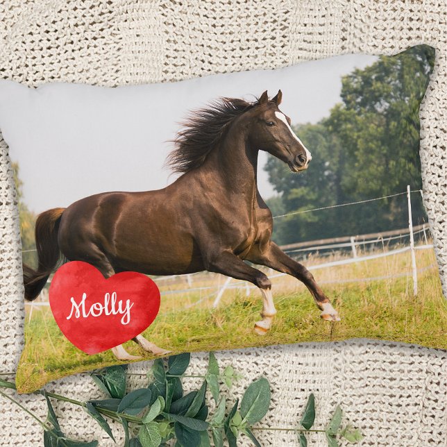 Horse Lover Create Your Own Pet Photo Keepsake Decorative Cushion (Creator Uploaded)