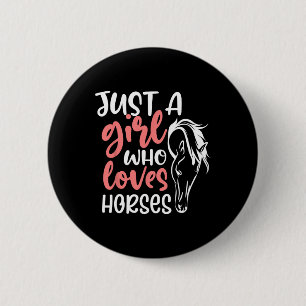 Horse Lover Equestrian Horseback Riding Girls West 6 Cm Round Badge