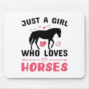 Horse Lover Equestrian Horseback Riding Girls West Mouse Mat