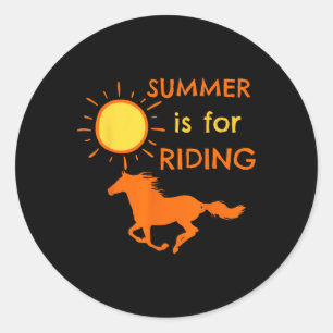 Horse Lover Equestrian Horseback Riding Summer Vac Classic Round Sticker