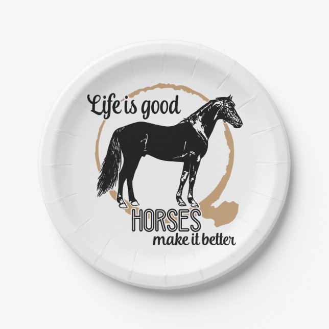 Horse Lover Equestrian Horses Western Cowboy Paper Plate (Front)