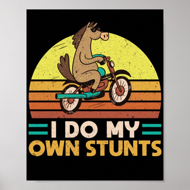Horse Lover Equestrian Riding I Do My Own Stunts Poster (Front)