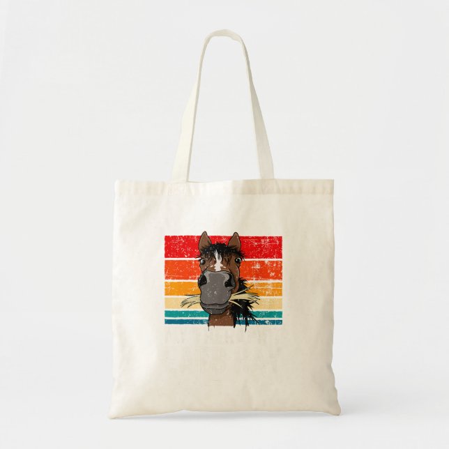 Horse Lover Equestrian Therapist Eats Hay Funny Ho Tote Bag (Front)