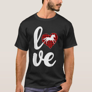 Horse Lover Funny Buffalo Plaid Love Horse Valenti T-Shirt