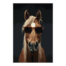 Horse Lover Funny Selfie Photographic Art Poster