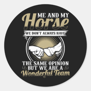 Horse Lover Gift Women Equestrian Girl Horseback R Classic Round Sticker
