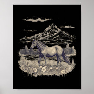 Horse Lover Gifts Women Teen Girls Wild Horse Art Poster