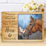 Horse Lover Girl's Best Friend Keepsake Photo Plaque<br><div class="desc">Celebrate your best friend and cherish those precious memories with a custom unique pet horse keepsake photo plaque in a rustic wood design. This horse lover photo plaque is the perfect gift for yourself, family or friends to honor those loved . We hope your pet photo equestrian plaque will bring...</div>