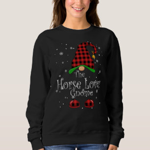 Horse Lover Gnome Buffalo Plaid Matching Family Ch Sweatshirt