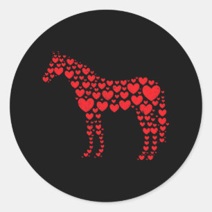 Horse Lover Heart Gift Horseback Rider & Ridin Classic Round Sticker