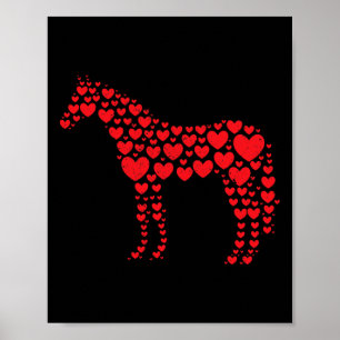 Horse Lover Heart Gift Horseback Rider &amp; Ridin Poster