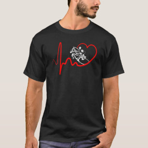 Horse Lover Heart Heartbeat Equestrian For Girls T-Shirt