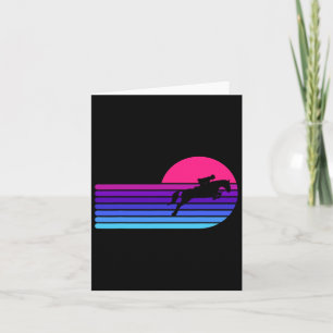Horse Lover Horseback Riding Equestrian Retro Suns Card