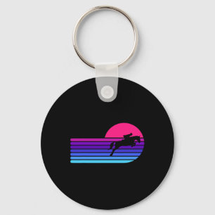 Horse Lover Horseback Riding Equestrian Retro Suns Key Ring