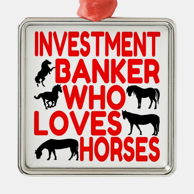 Horse Lover Investment Banker Metal Tree Decoration (Front)