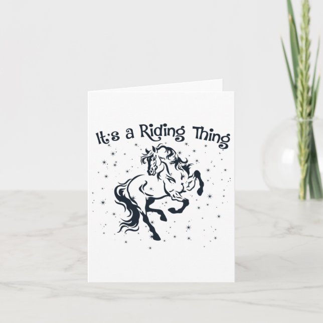 Horse Lover Its A Riding Thing Horseback Teen Girl Card (Front)