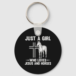 Horse Lover Jesus Devotee Equestrian Girls Women H Key Ring