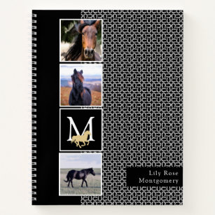 Horse Lover Monogram Photo Notebook