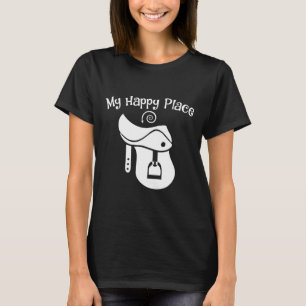 Horse Lover My Happy Place Saddle Equestrian Teen T-Shirt