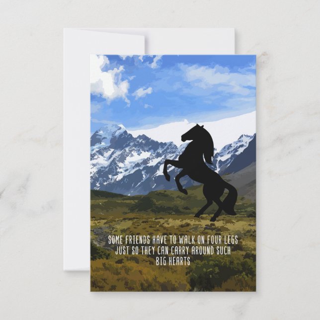 Horse Lover My Horse Is My Big Heart Thank You Card (Front)