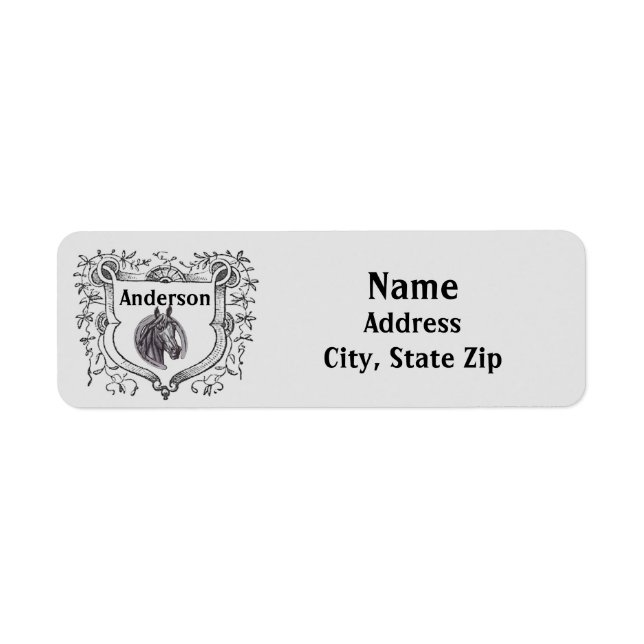 Horse Lover Ornate Shield Antique Sketch Rider (Front)