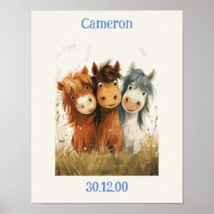 Horse Lover Personalised Art Poster for Birthday