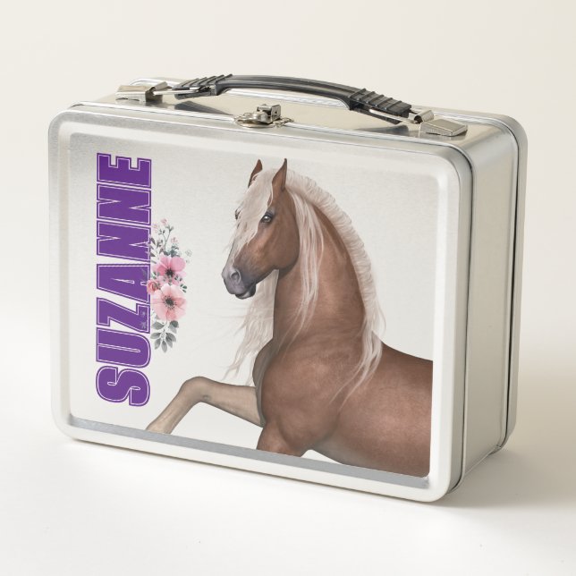 Horse Lover Personalised Metal Lunchbox (Front)