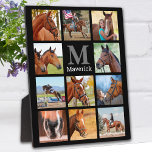 Horse Lover Personalised Monogram 11 Photo Collage Plaque<br><div class="desc">Celebrate your best friend with a custom horse photo collage plaque in a elegant black design. This unique keepsake horse photo plaque is the perfect gift for yourself, family or friends to honour those loved . Customise with 11 of your favourite equine photos, personalised monogram initial and name. See 'personalise...</div>