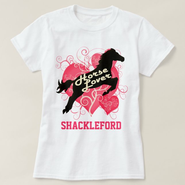 Horse Lover Personalised Shackleford T-Shirt (Design Front)