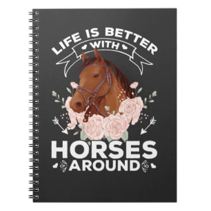 Horse lover Quote for Women Equestrian Notebook
