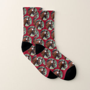 Horse Lover Red Photo Equestrian Socks