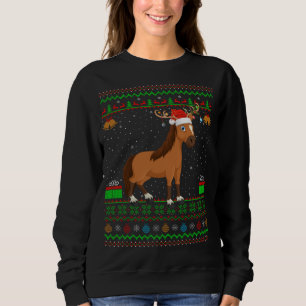 Horse Lover Santa Hat Matching Ugly Horse Christma Sweatshirt