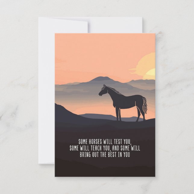 Horse Lover Some Horses Will Test You Thank You Card (Front)
