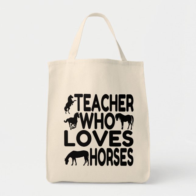 Horse Lover Teacher Tote Bag (Front)