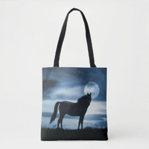 Horse Lover Tote Blue Sky and Moon Bag