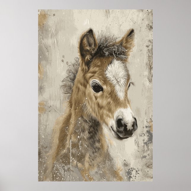 Horse Lover Watercolor Art Poster for Birthday (Front)