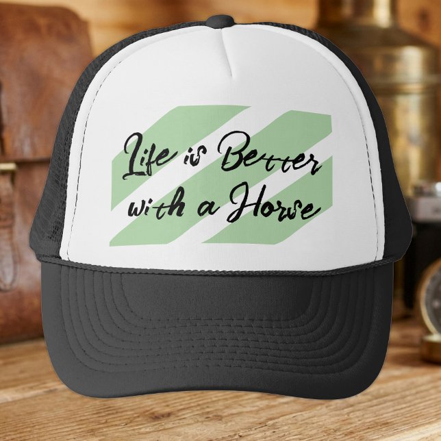 Horse lover white green trucker hat (Creator Uploaded)