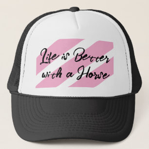 Horse lover white pink trucker hat