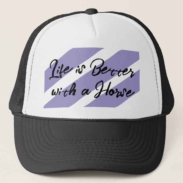 Horse lover white purple trucker hat (Front)