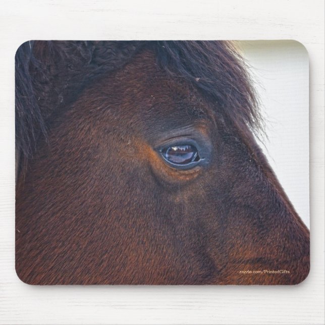 Horse-lover's Beautiful Horse's Eye Animal Design Mouse Mat (Front)