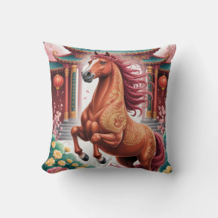 Horse lovers chinese horoscope cushion